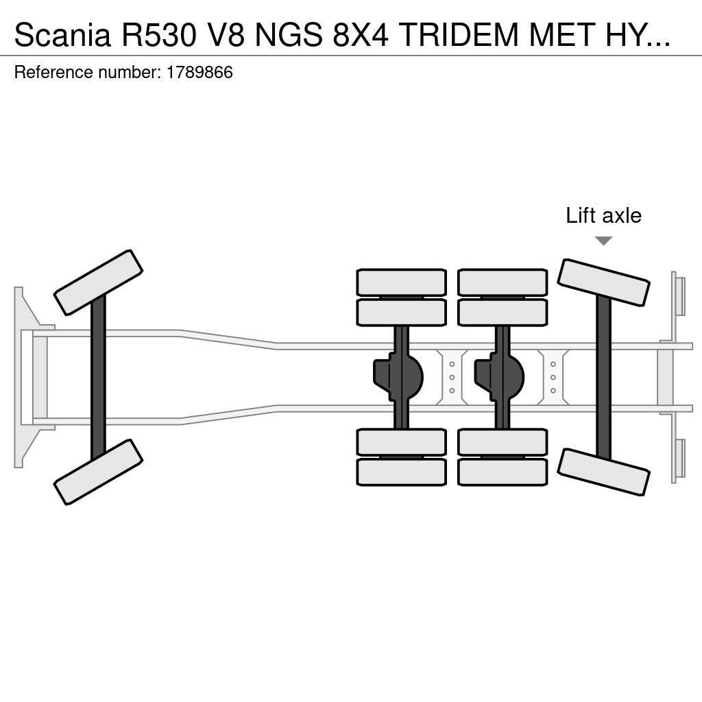 Scania R530 V8 NGS 8X4 TRIDEM MET HYVA 2Z KIPPER + HMF 50 Kraanaga veokid