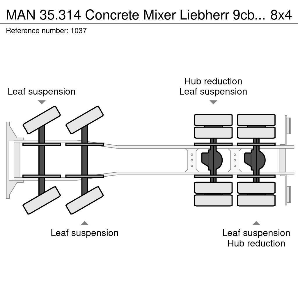 MAN 35.314 Concrete Mixer Liebherr 9cbm 8x4 Full Steel Betooniveokid