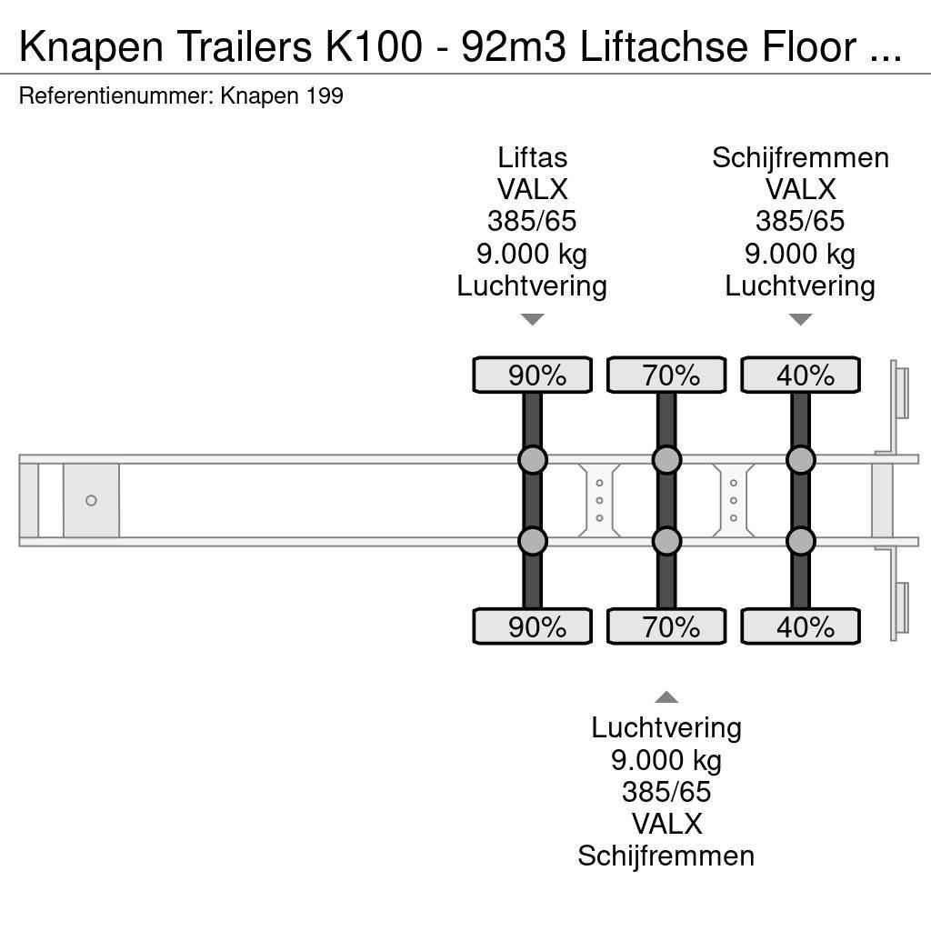 Knapen Trailers K100 - 92m3 Liftachse Floor 10mm APK/TUV Liikuvpõrand poolhaagised