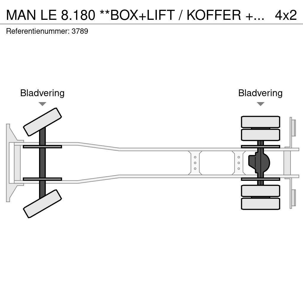 MAN LE 8.180 **BOX+LIFT / KOFFER + LBW** Box body trucks