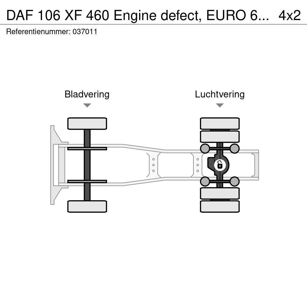DAF 106 XF 460 Engine defect, EURO 6, Standairco Sadulveokid