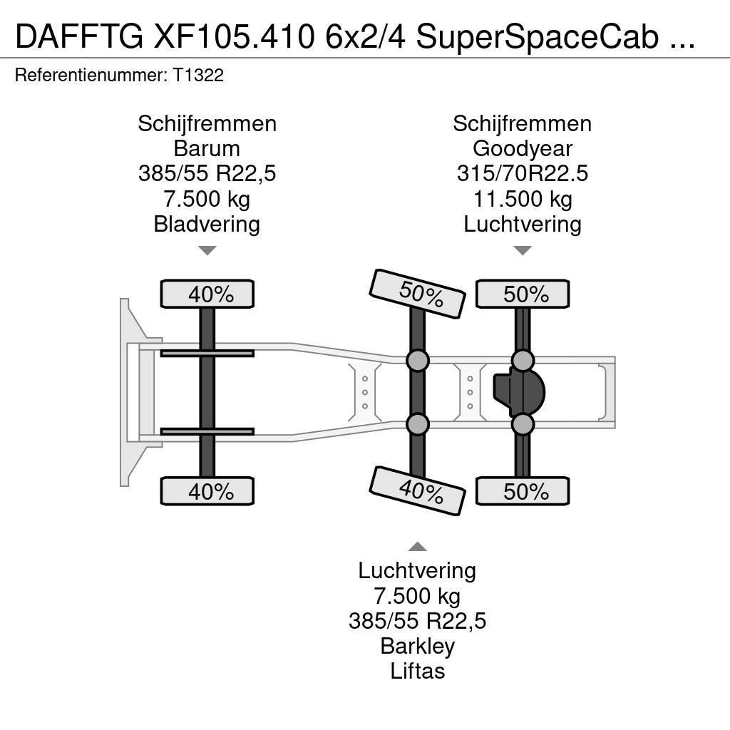 DAF FTG XF105.410 6x2/4 SuperSpaceCab Euro5 (T1322) Sadulveokid