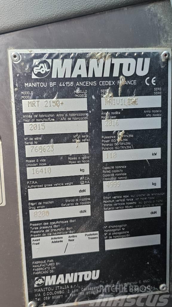 Manitou MRT 2150 Plus Privilege Teleskooplaadurid