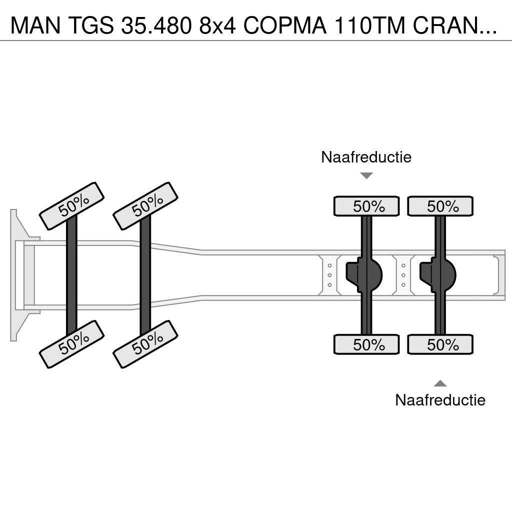 MAN TGS 35.480 8x4 COPMA 110TM CRANE/GRUE/Fly-Jib/LIER Sadulveokid