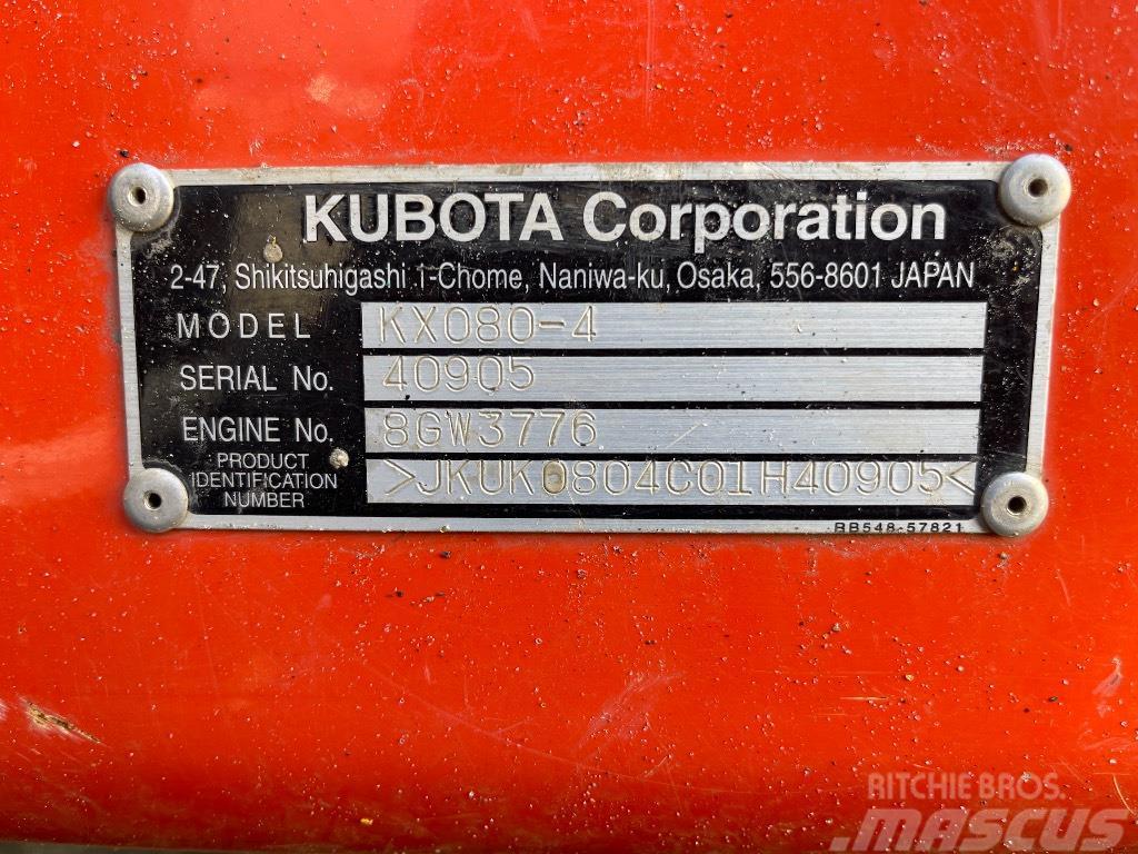 Kubota KX 080-4 Miniekskavaatorid < 7 t