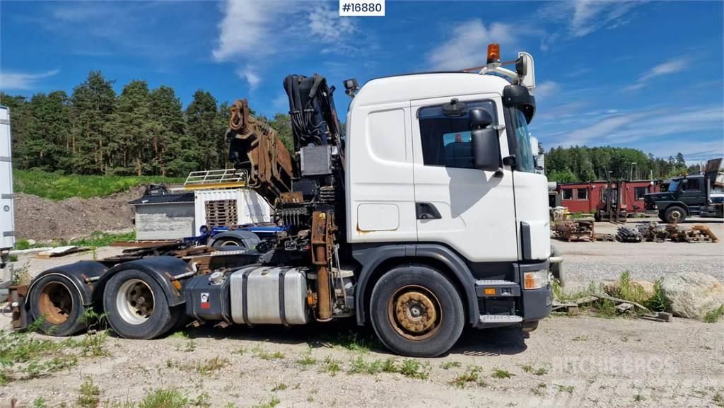 Scania R124 6x2 crane tractor w/ 33 t/m Hiab crane Kraanaga veokid