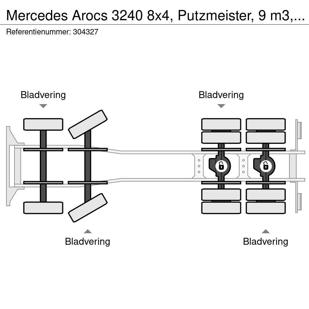 Mercedes-Benz Arocs 3240 8x4, Putzmeister, 9 m3, EURO 6 Betooniveokid