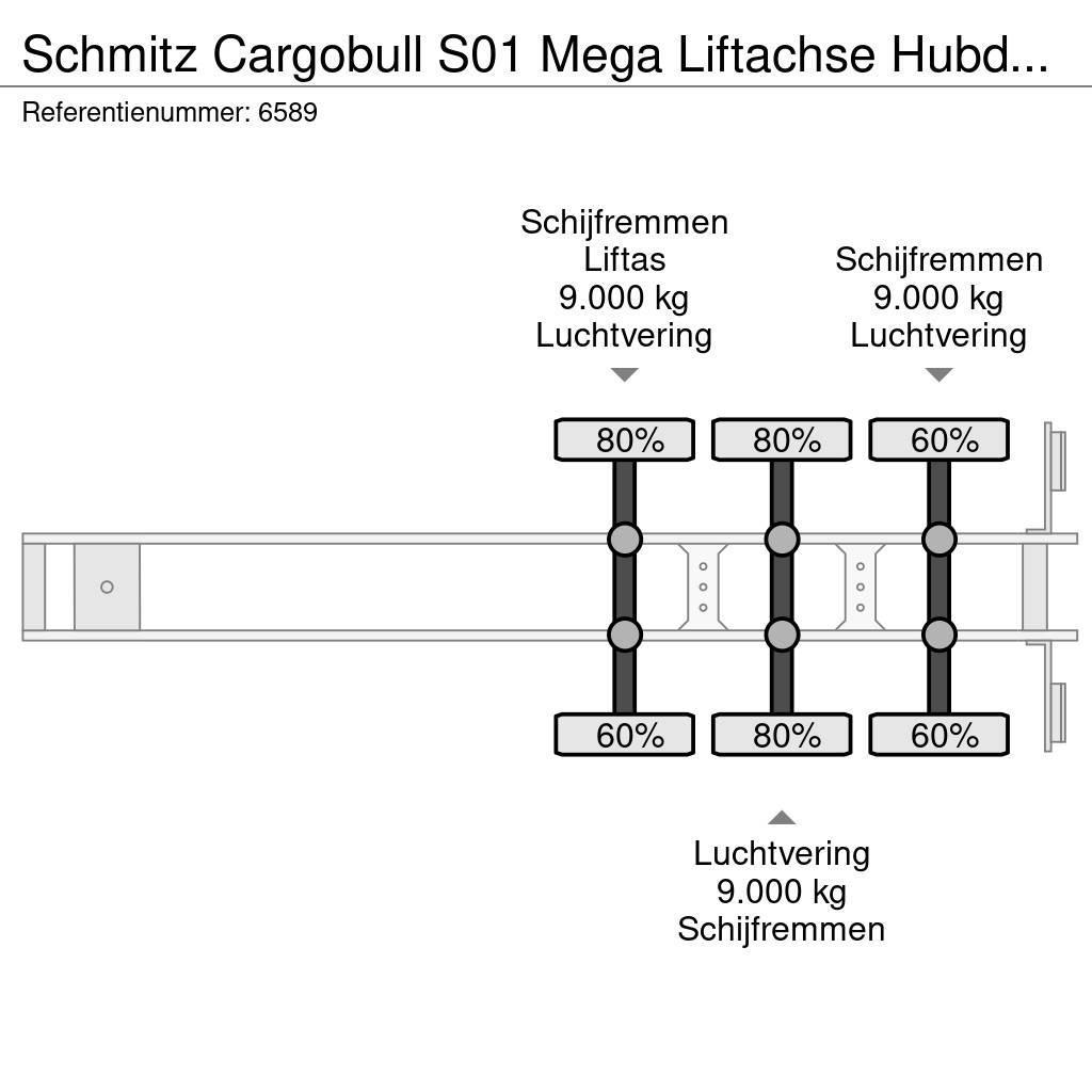 Schmitz Cargobull S01 Mega Liftachse Hubdach/Hefdak Top condition Tentpoolhaagised