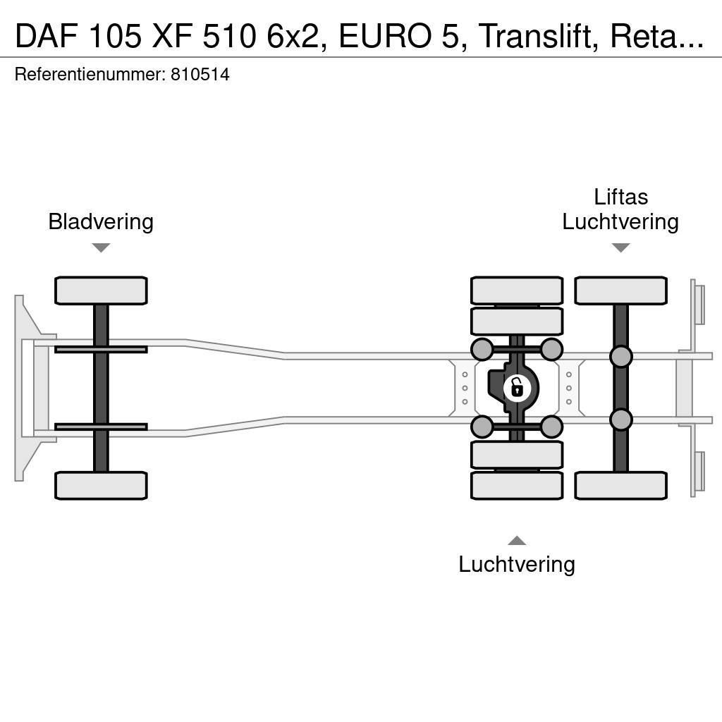 DAF 105 XF 510 6x2, EURO 5, Translift, Retarder, Manua Konksliftveokid