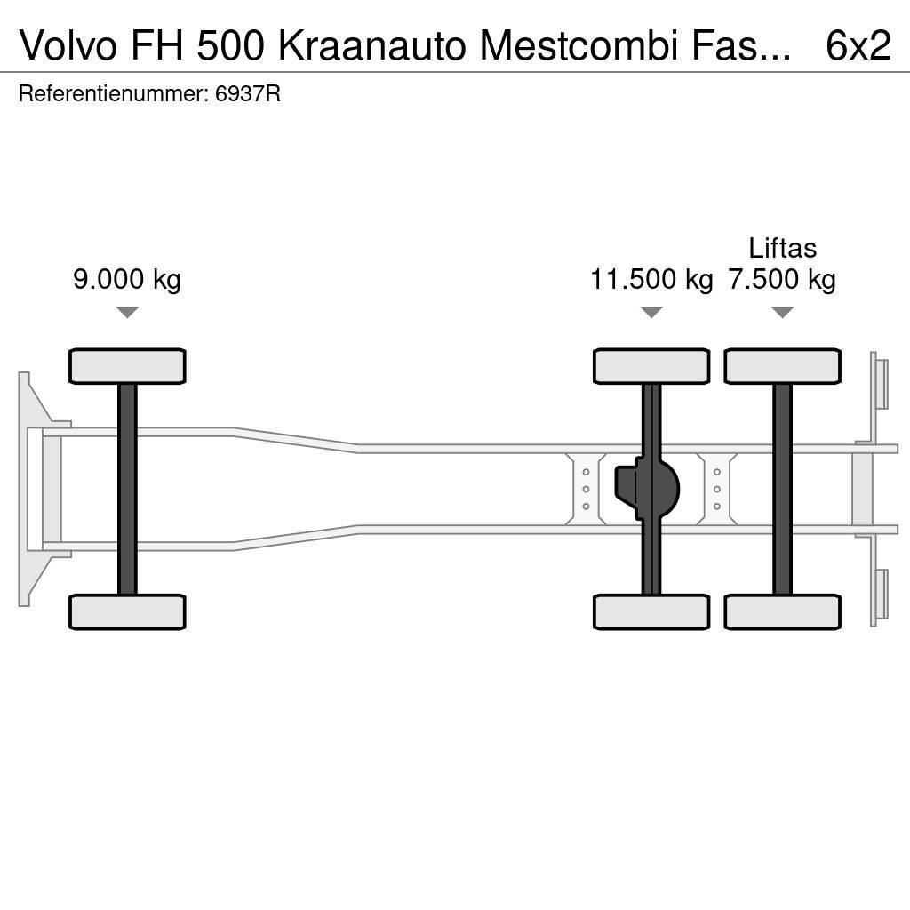 Volvo FH 500 Kraanauto Mestcombi Fassi Crane+Aanhanger 2 Madelautod