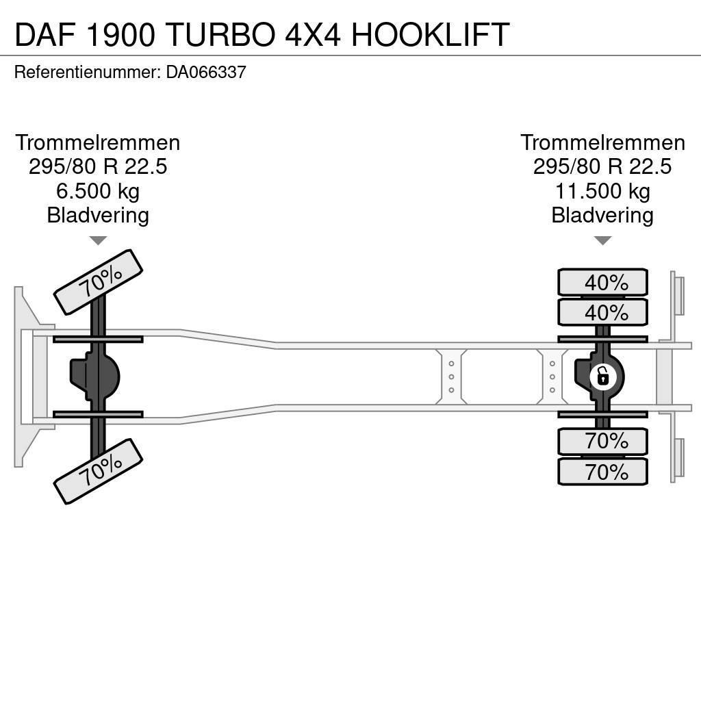 DAF 1900 TURBO 4X4 HOOKLIFT Konksliftveokid