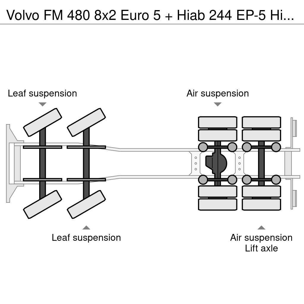 Volvo FM 480 8x2 Euro 5 + Hiab 244 EP-5 Hipro + Multilif Konksliftveokid
