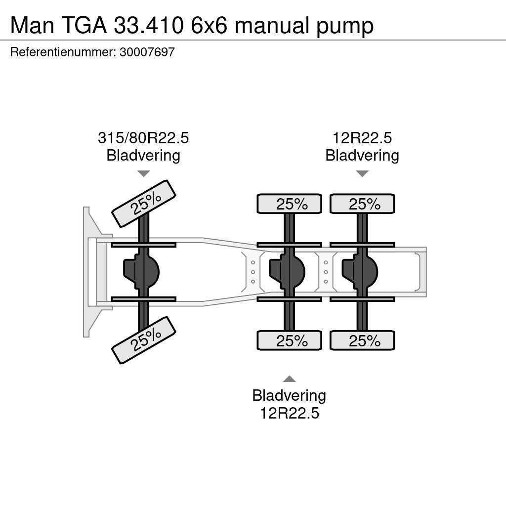 MAN TGA 33.410 6x6 manual pump Sadulveokid