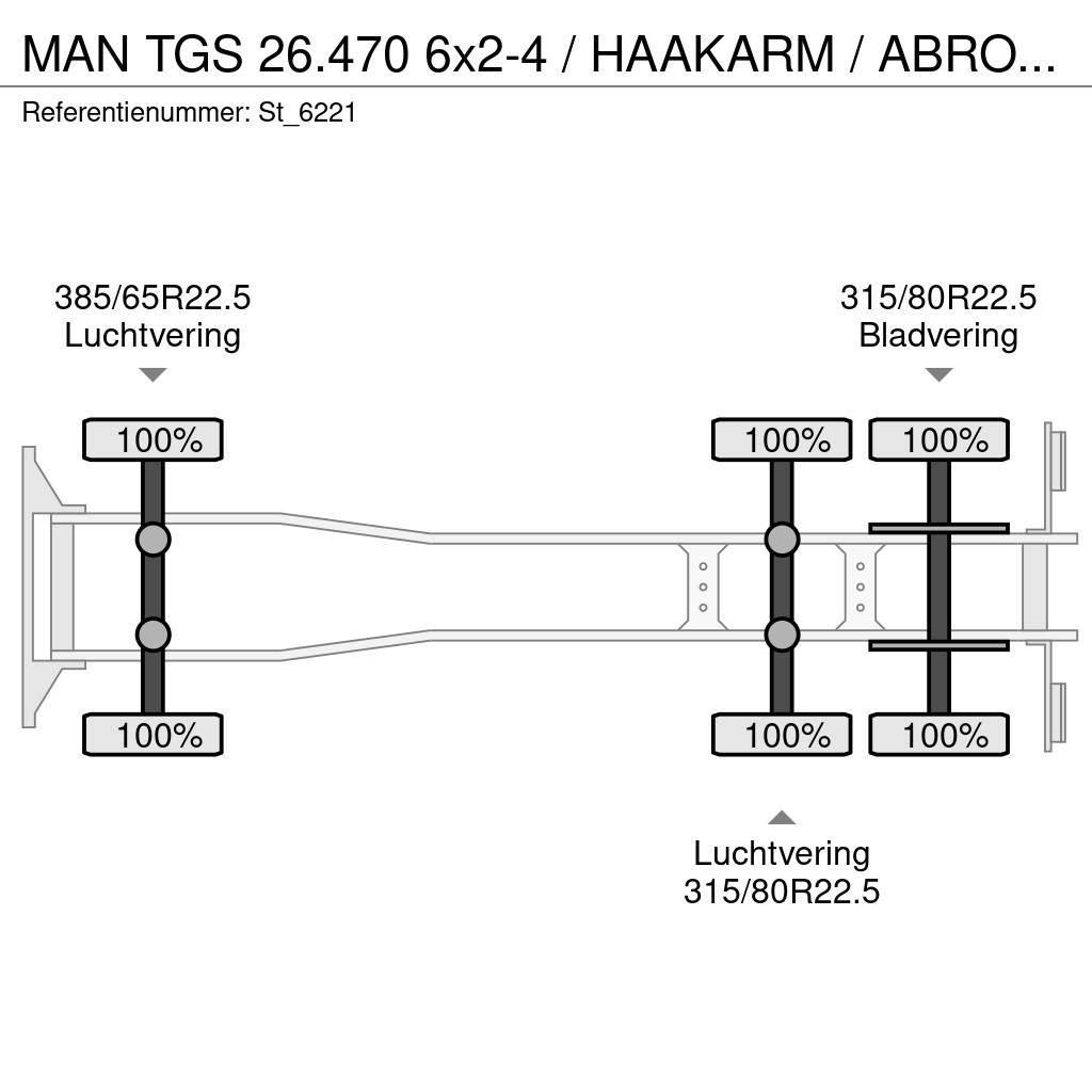 MAN TGS 26.470 6x2-4 / HAAKARM / ABROLKIPPER / NEW! Konksliftveokid