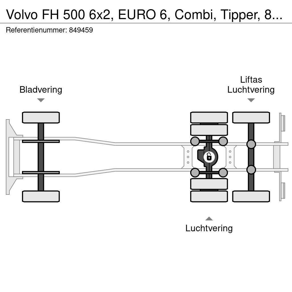 Volvo FH 500 6x2, EURO 6, Combi, Tipper, 84 M3 Kallurid