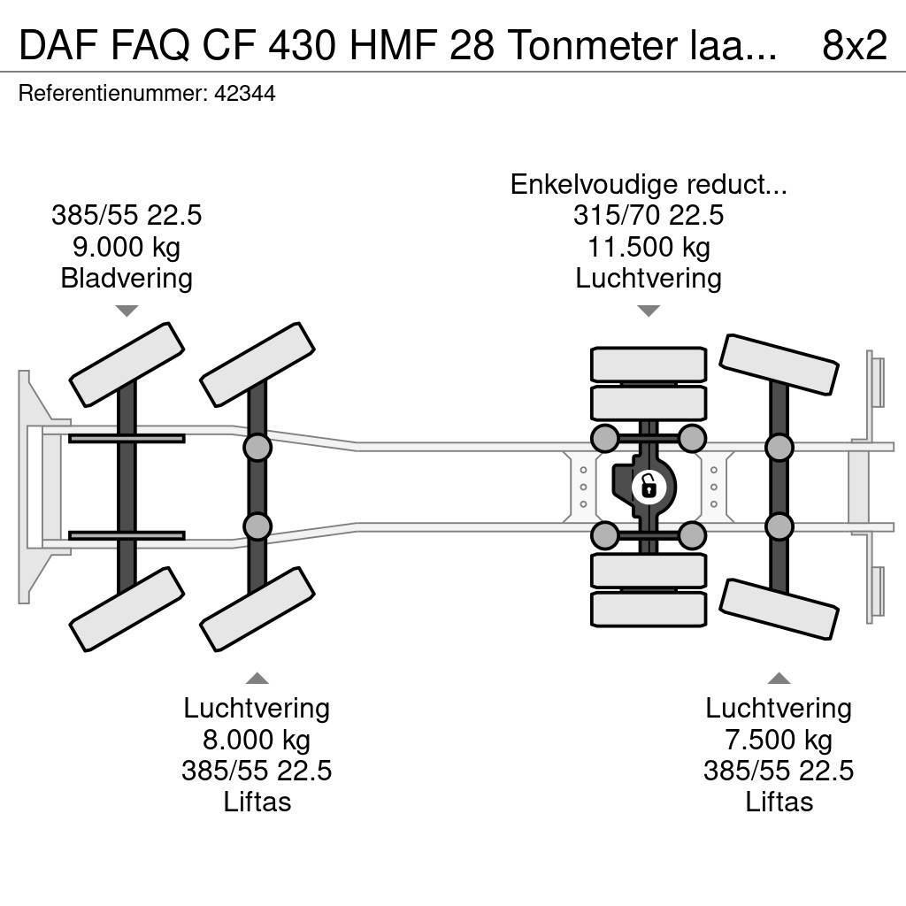DAF FAQ CF 430 HMF 28 Tonmeter laadkraan Konksliftveokid