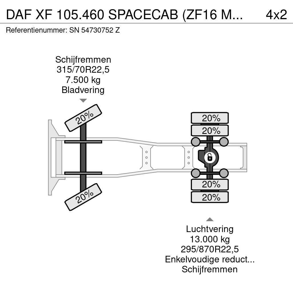 DAF XF 105.460 SPACECAB (ZF16 MANUAL GEARBOX / EURO 5 Sadulveokid