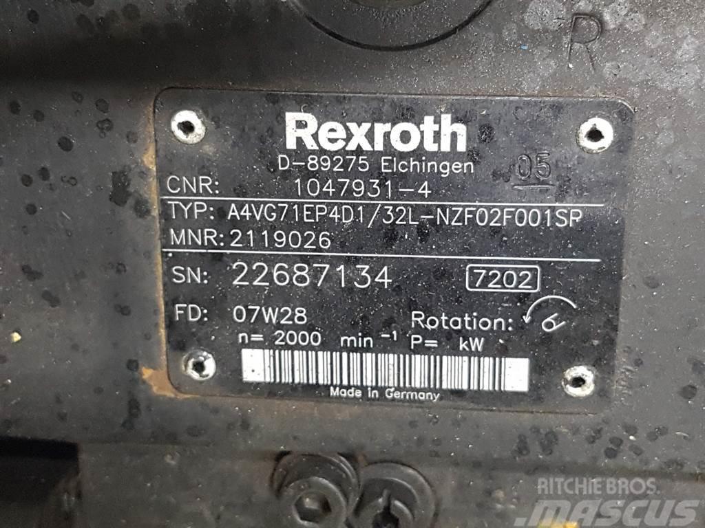 Rexroth A4VG71EP4D1/32L-R902119026-Drive pump/Fahrpumpe Hüdraulika