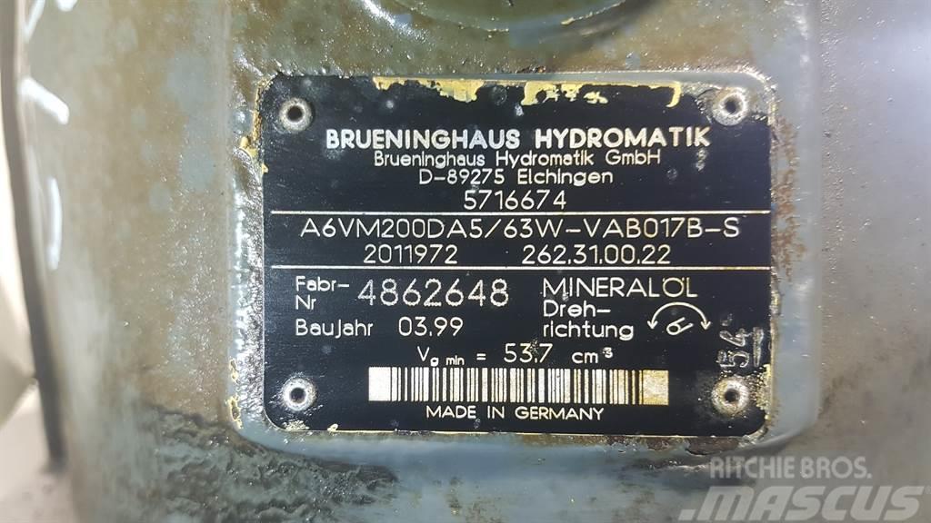 Brueninghaus Hydromatik A6VM200DA5/63W - Drive motor/Fahrmotor/Rijmotor Hüdraulika