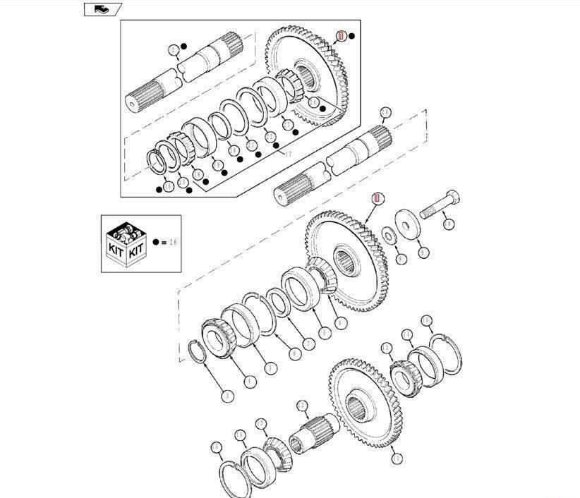 CASE Gear basket gear wheel 249312A3 CASE MX 100 Ülekandemehhanism