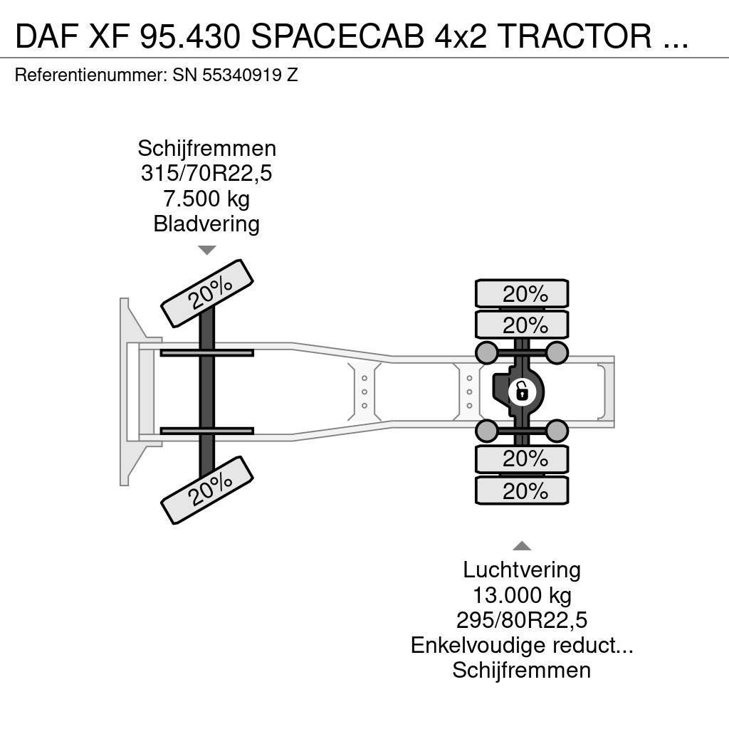 DAF XF 95.430 SPACECAB 4x2 TRACTOR UNIT (EURO 3 / ZF16 Sadulveokid