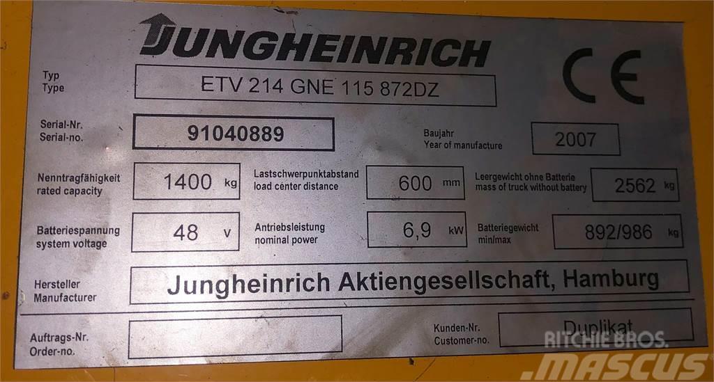Jungheinrich ETV 214 - 8.42M HUB 3.995 STD. - BATTERIE70% Miniekskavaatorid < 7 t