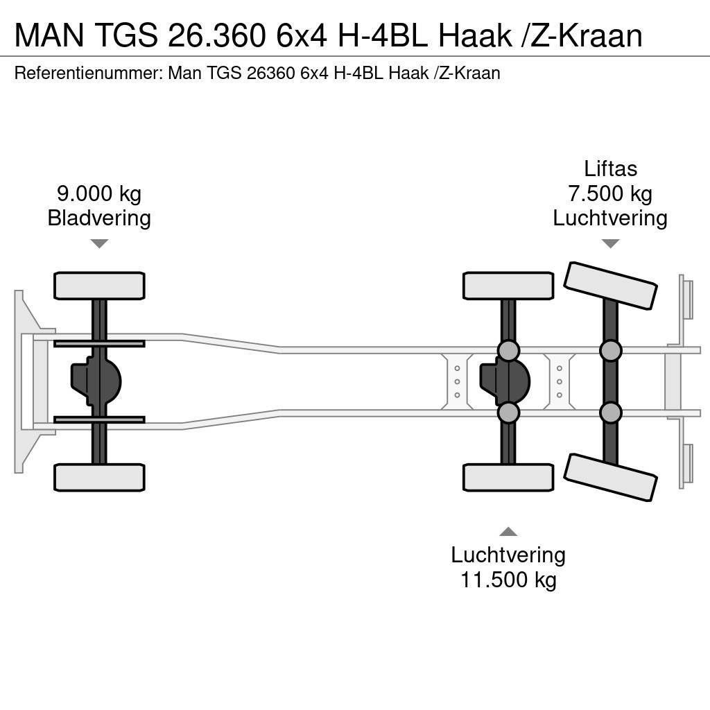 MAN TGS 26.360 6x4 H-4BL Haak /Z-Kraan Konksliftveokid