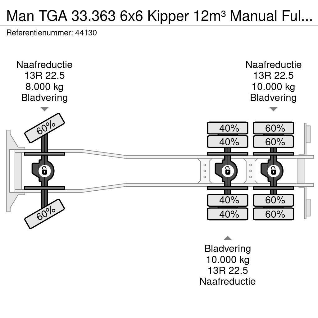 MAN TGA 33.363 6x6 Kipper 12m³ Manual Full steel Kallurid