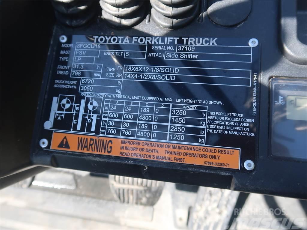 Toyota 8FGCU18 Gaasitõstukid