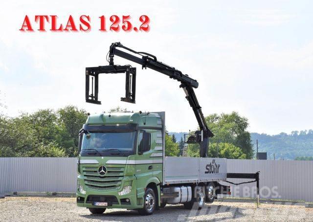 Mercedes-Benz Actros 2545 Pritsche 6,60m + ATLAS 125.2 Kraanaga veokid