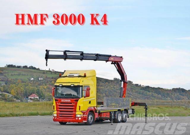 Scania R 400 Pritsche 6,50m +HMF 3000K4/FUNK*TOPZUSTAND Kraanaga veokid