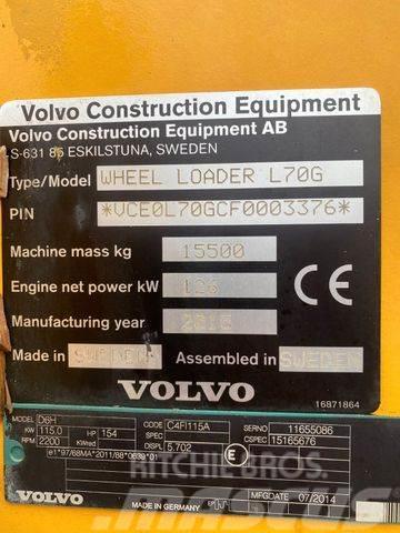 Volvo L70G **BJ. 2015 *19460H/Klima/Hochkippschaufel * Rataslaadurid