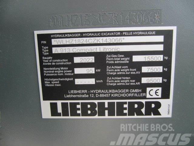 Liebherr A 913 Compact G6.0-D Ratasekskavaatorid