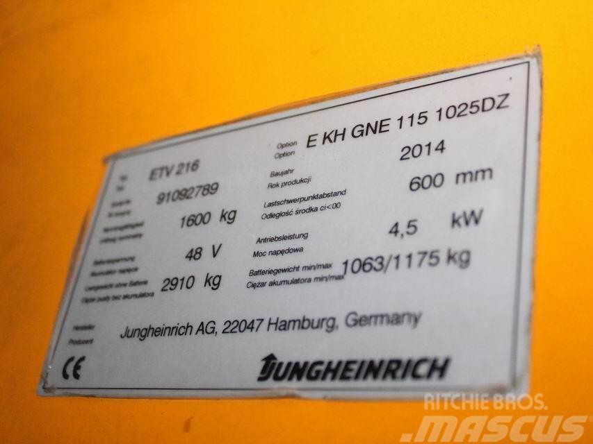 Jungheinrich ETV 216 E KH GNE 115 1025DZ Lükandmastiga tõstukid