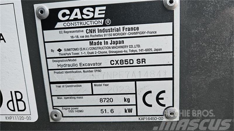 CASE CX85D SR Roomikekskavaatorid