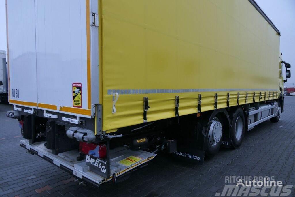 Renault T 460 Curtain side 9,15 m + tail lift Tentautod
