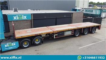 Broshuis 3-axle flat triple (3x) extendable trailer, 36 mtr