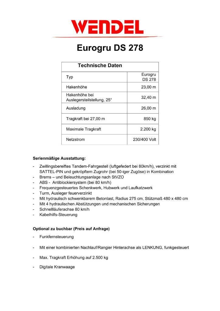 Eurogru DS 278 - Schnellbaukran Isetõusvad kraanad