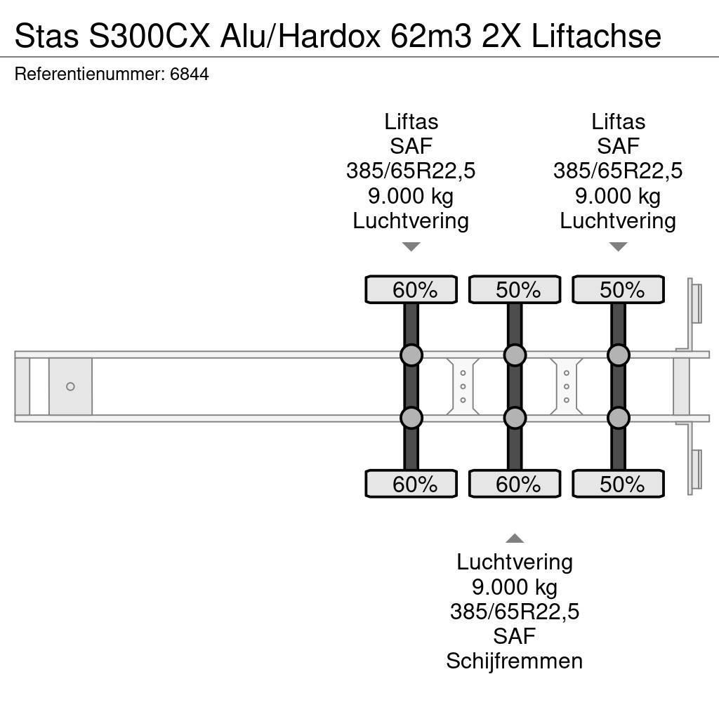 Stas S300CX Alu/Hardox 62m3 2X Liftachse Kallur-poolhaagised