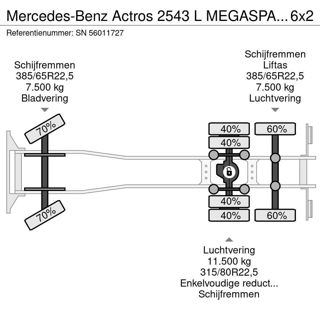 Mercedes-Benz Actros 2543 L MEGASPACE 6x2 MEILLER HOOK-ARM SYSTE Konksliftveokid