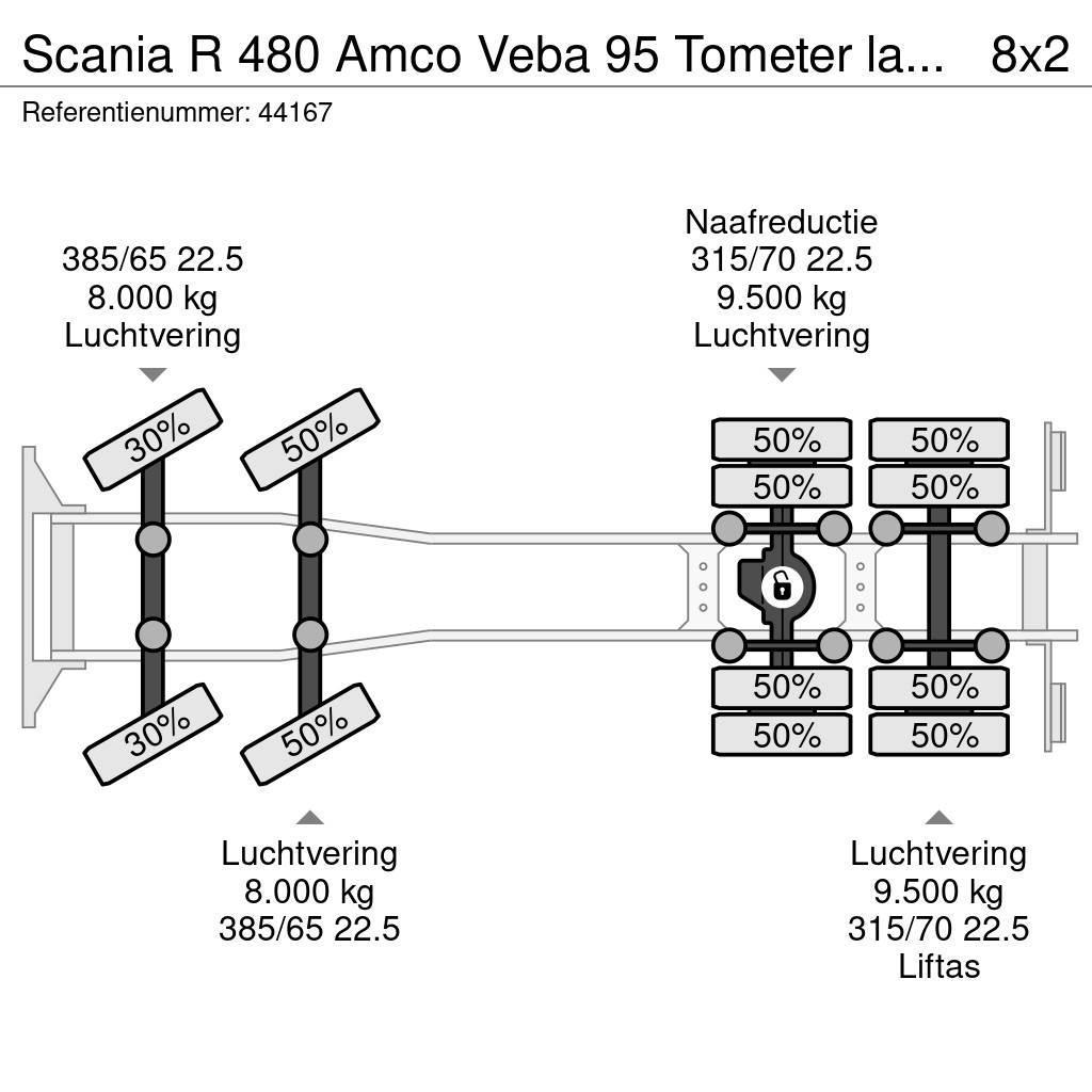 Scania R 480 Amco Veba 95 Tometer laadkraan + Fly-Jib Maastikutõstukid