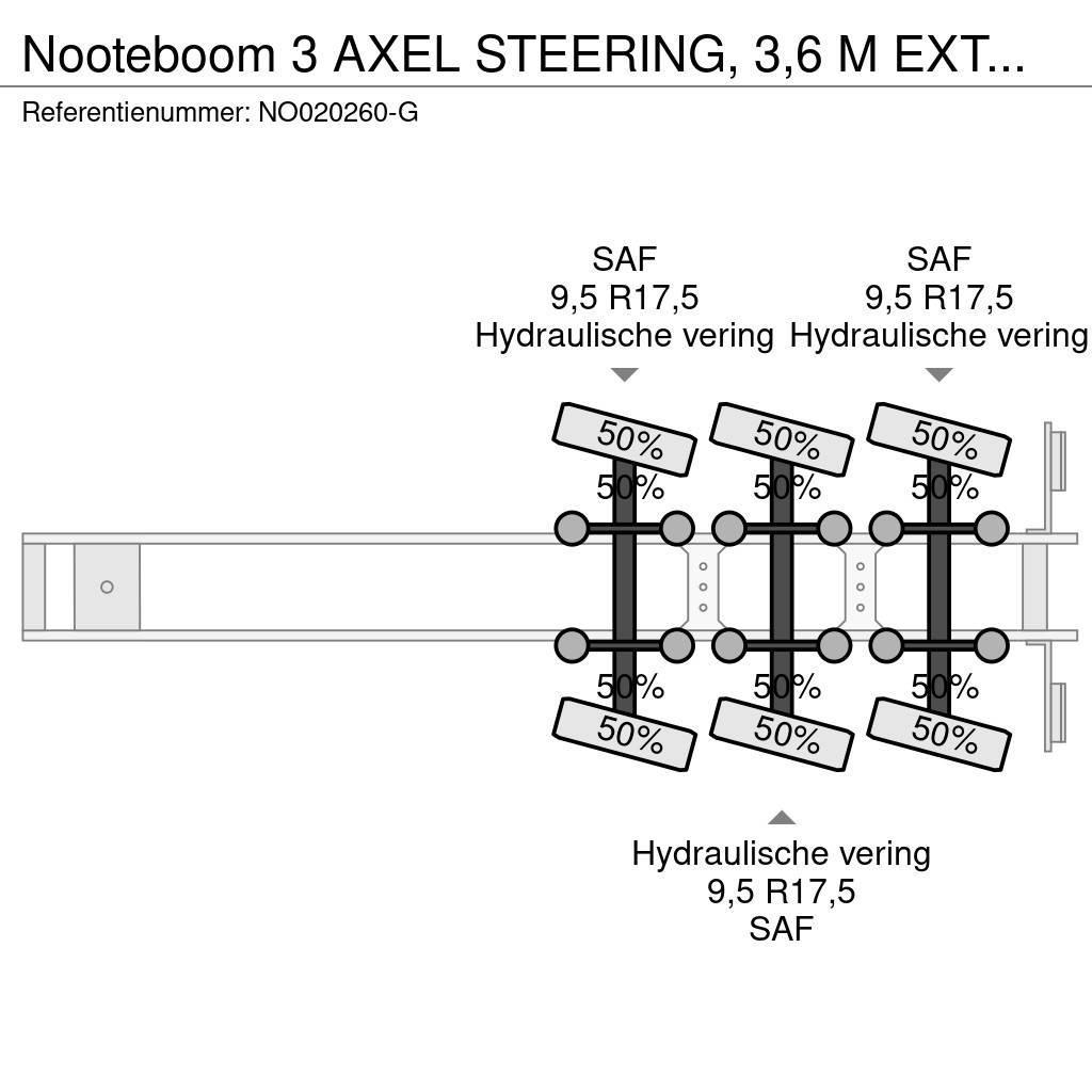 Nooteboom 3 AXEL STEERING, 3,6 M EXTENDABLE Raskeveo poolhaagised