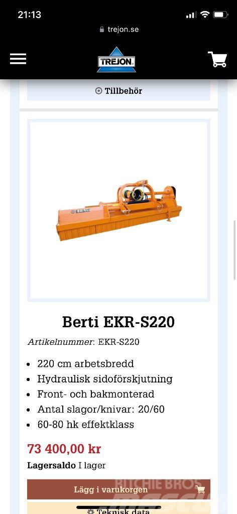 Berti Ekr-s 220 Slaghack Karjamaade niidukid / pealselõikurid