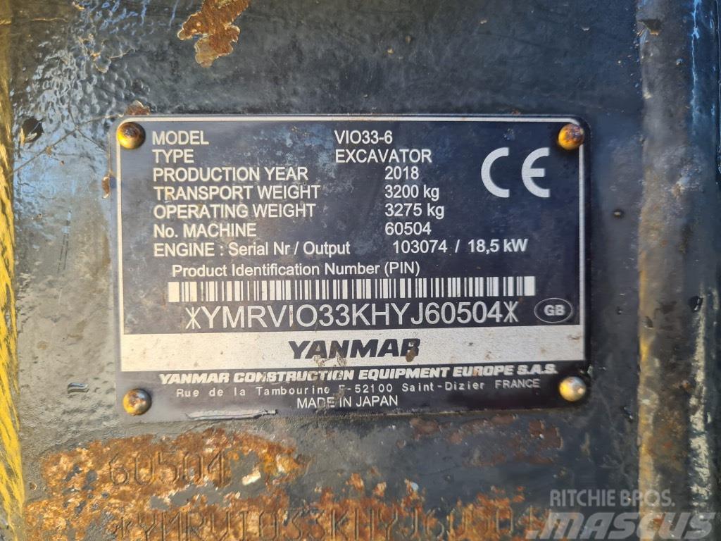 Yanmar VIO33-6 Miniekskavaatorid < 7 t