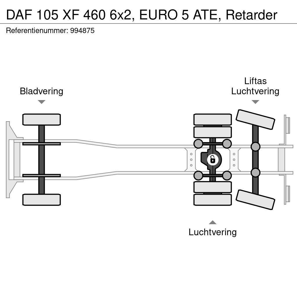 DAF 105 XF 460 6x2, EURO 5 ATE, Retarder Raamautod