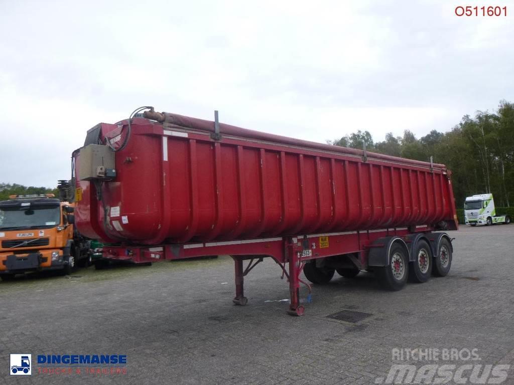 Fruehauf Tipper trailer alu 34.6 m3 + tarpaulin Kallur-poolhaagised