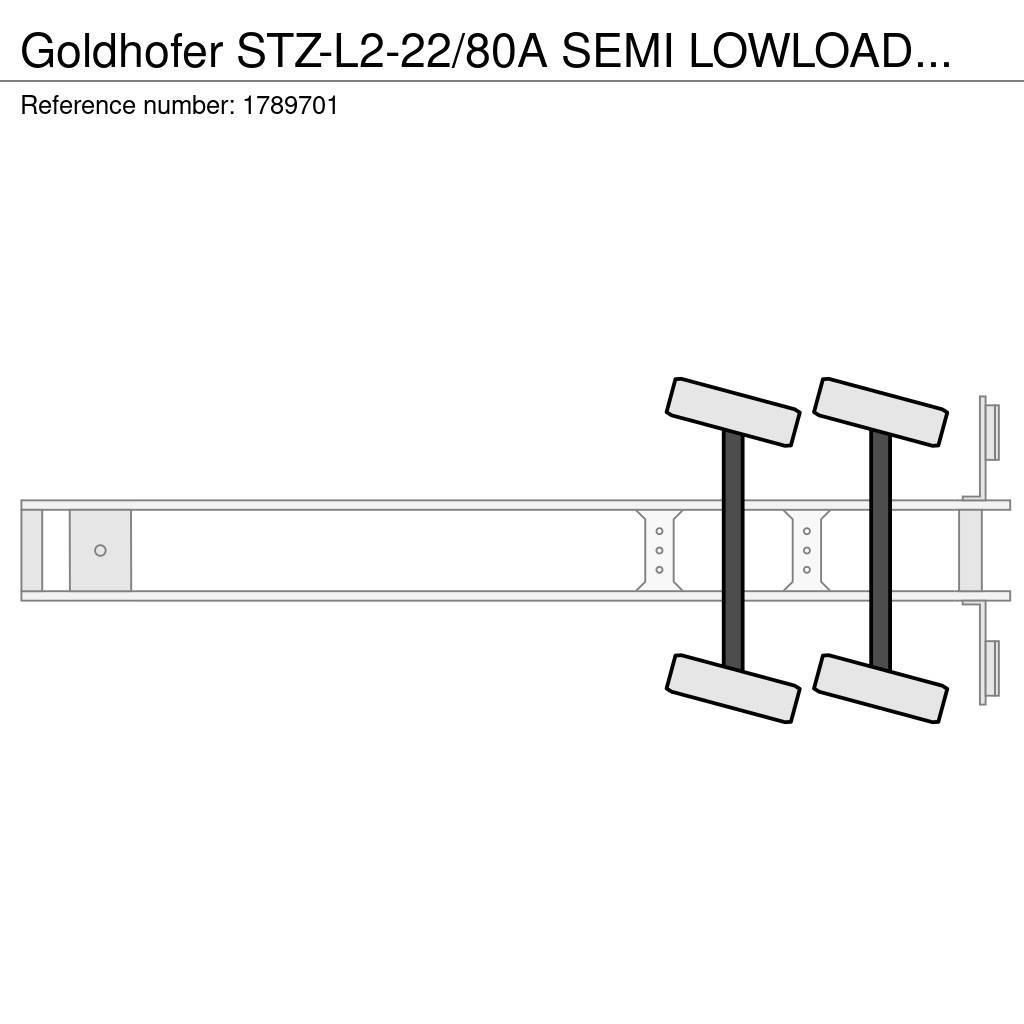 Goldhofer STZ-L2-22/80A SEMI LOWLOADER/DIEPLADER/TIEFLADER Raskeveo poolhaagised