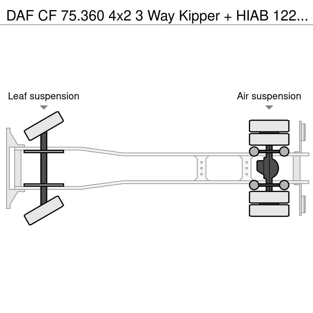 DAF CF 75.360 4x2 3 Way Kipper + HIAB 122 E-3 Hiduo Kallurid