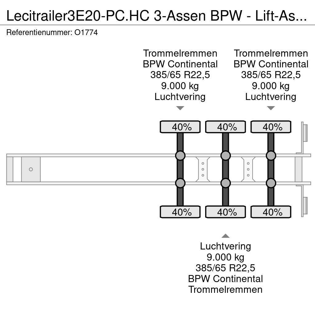 Lecitrailer 3E20-PC.HC 3-Assen BPW - Lift-As - 4800kg - 1x 20F Konteinerveo poolhaagised