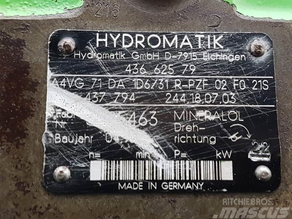 Hydromatik A4VG71DA1D6/31R - Drive pump/Fahrpumpe/Rijpomp Hüdraulika